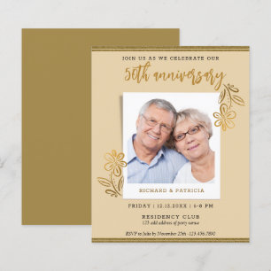 50. Hochzeitstag Gold Glitzer Blumenkohl Foto