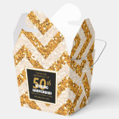 50. Hochzeitstag Gold Glitzer Fvor Box Geschenkschachtel (Geöffnet)