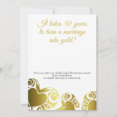 50. Hochzeitstag Gold Heart Einladung (Rückseite)