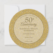 50. Hochzeitstag Gold Hearts Circular Save The Date (Vorderseite)