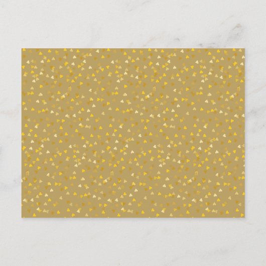 50. Hochzeitstag Gold Hearts Confetti Einladungspostkarte (Rückseite)