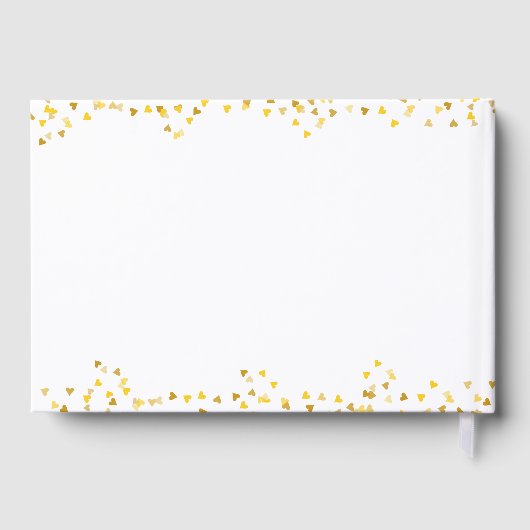 50. Hochzeitstag Gold Hearts Confetti Gästebuch (Rückseite)