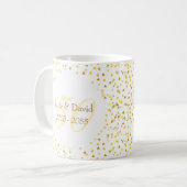 50. Hochzeitstag Gold Hearts Confetti Kaffeetasse (Vorderseite Links)
