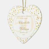 50. Hochzeitstag Gold Hearts Monogramm Keramik Ornament (Links)
