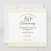 50. Hochzeitstag Gold Hearts Square Save The Date (Vorderseite)