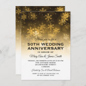 50. Hochzeitstag Gold Holiday Sparkle Einladung (Vorne/Hinten)