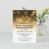 50. Hochzeitstag Gold Holiday Sparkle Einladung (Stehend Vorderseite)