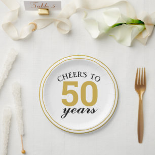 50. Hochzeitstag Gold jubelt bis 50 Jahre Pappteller