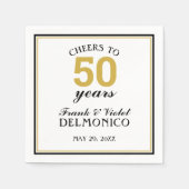 50. Hochzeitstag Gold jubelt bis 50 Jahre Serviette (Vorderseite)