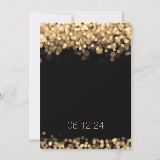 50. Hochzeitstag Gold Lights Einladung (Rückseite)