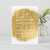 50. Hochzeitstag Gold Paint Look Einladung (Stehend Vorderseite)