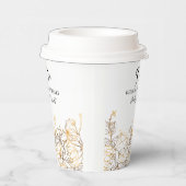 50. Hochzeitstag Gold Rose Custom Napkin Pappbecher (Rechts)