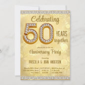 50. Hochzeitstag Gold Schmuck Einladung (Vorderseite)