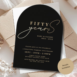50. Hochzeitstag Gold Schwarz Acryleinladungen
