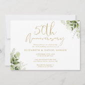 50. Hochzeitstag Gold Script Foto Einladung (Vorderseite)