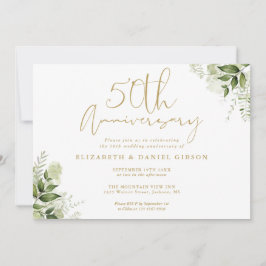50. Hochzeitstag Gold Script Foto Einladung