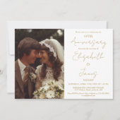 50. Hochzeitstag Gold Script Foto Hochzeit Einladung (Vorderseite)