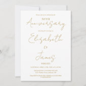 50. Hochzeitstag Gold Script Hochzeit Einladung (Vorderseite)