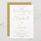 50. Hochzeitstag Gold Script Hochzeit Einladung (Vorne/Hinten)