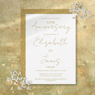 50. Hochzeitstag Gold Script Hochzeit Einladung