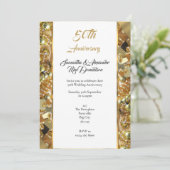 50. Hochzeitstag, Gold Sing Einladung (Stehend Vorderseite)