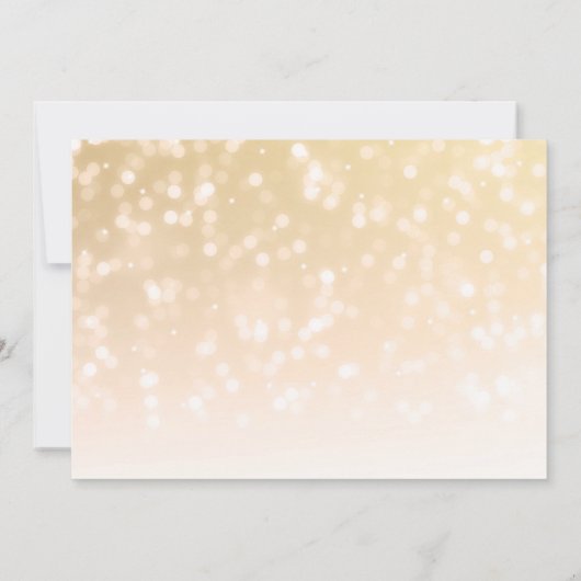 50. Hochzeitstag Gold Sparkle Lights Einladung (Rückseite)