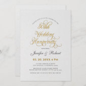 50. Hochzeitstag Gold Typografie Einladung (Vorne/Hinten)