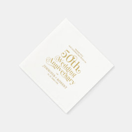 50. Hochzeitstag Gold Typografie Serviette
