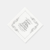 50. Hochzeitstag Gold-Typografie Serviette (Ecke)