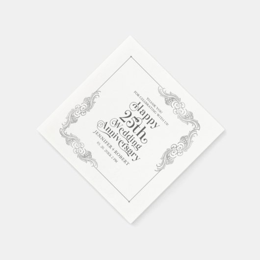 50. Hochzeitstag Gold-Typografie Serviette (Ecke)