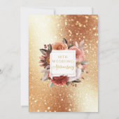 50. Hochzeitstag, Gold und Burgunder Einladung (Rückseite)