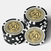 50. Hochzeitstag Gold White Diamonds Pokerchips (Stapel)