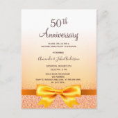 50. Hochzeitstag Goldbogen-Einladung Postkarte (Vorderseite)