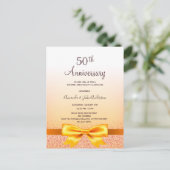 50. Hochzeitstag Goldbogen-Einladung Postkarte (Stehend Vorderseite)