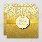 50. Hochzeitstag - Golden Einladung (Vorne/Hinten)