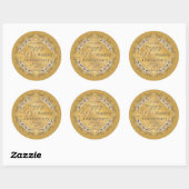 50. Hochzeitstag Golden Ochre Sticker (Blatt)