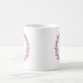 50. Hochzeitstag Golden Pink Blumenreath Kaffeetasse (Mittel)