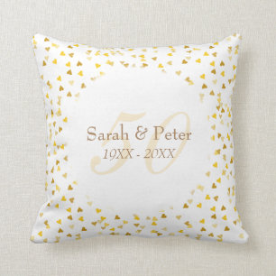 50. Hochzeitstag Goldene Herzen Konfetti Kissen