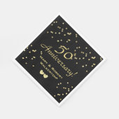 50. Hochzeitstag - Goldene Herzen Napkins Serviette (Ecke)