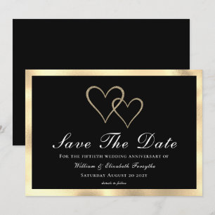 50. Hochzeitstag Goldene Herzen Save The Date