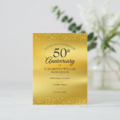 50. Hochzeitstag - Goldene Herzen Save the Date Ankündigungspostkarte (Stehend Vorderseite)