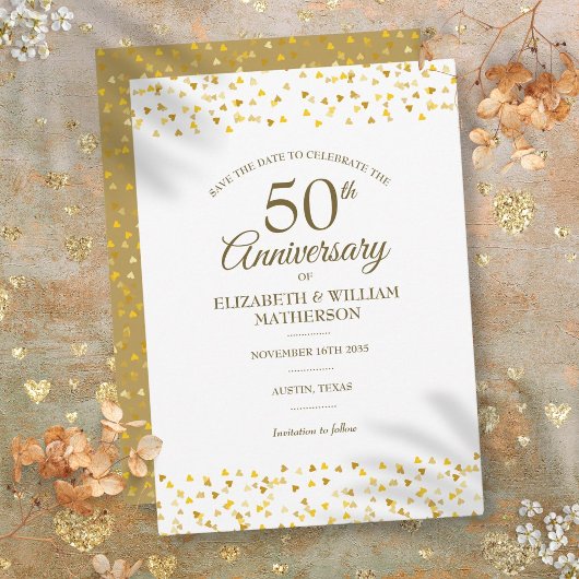 50. Hochzeitstag Goldene Liebe Herz Save The Date