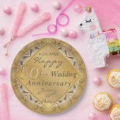 50. Hochzeitstag Goldene Ockerplatte Pappteller (Party)