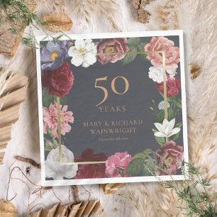 50. Hochzeitstag Goldene Rose Serviette