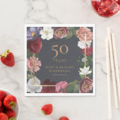 50. Hochzeitstag Goldene Rose Serviette (Beispiel)