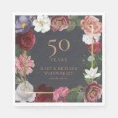 50. Hochzeitstag Goldene Rose Serviette (Vorderseite)