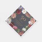 50. Hochzeitstag Goldene Rose Serviette (Ecke)