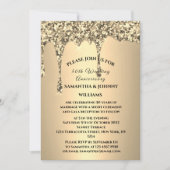 50. Hochzeitstag Goldener Glitzer Tropfen Einladung (Vorderseite)