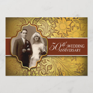 50. Hochzeitstag Goldenes Foto Einladungen