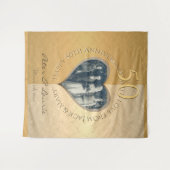 50. Hochzeitstag Goldenes Foto Herz Wandteppich (Vorderseite (Horizontal))